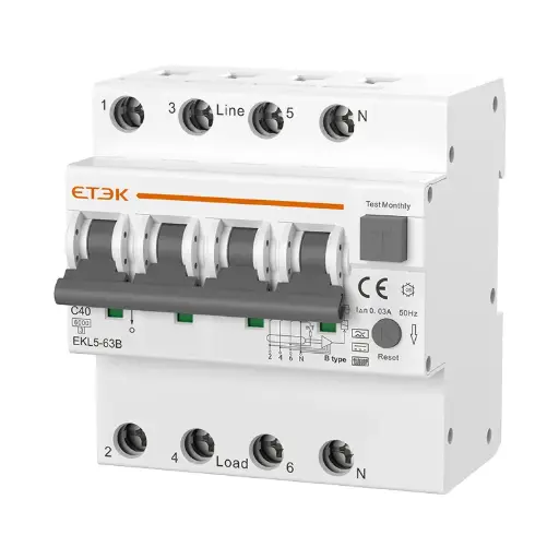 [TEL-RCBO-B] ETEK EKL5-63B RCBO type B 
